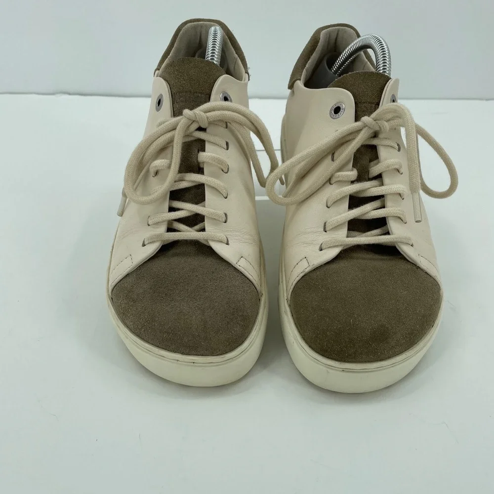 Birkenstock Womens Bend Low Sneaker Size 37 US 6 Eggshell Taupe Leather Nubuck‎